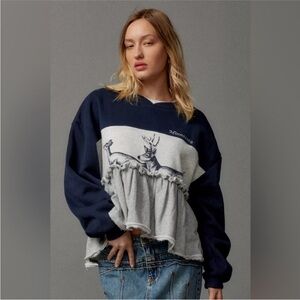 NWT BDG Minnesota Lake Ruffle Trim Long Sleeve Tee Sz S